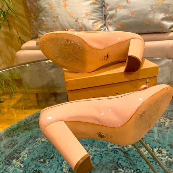 ✨Nina✨ Blush Dynasty Round Toe Chunky Heels W/Bow - Picture 6 of 9